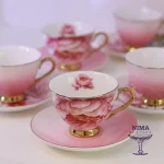 ست 6 عددی قهوه خوری قهوه خوری گلدار صورتی - Image 2