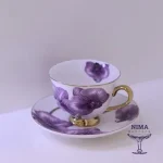 ست 6 عددی قهوه خوری گلدار بنفش - Image 2
