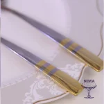 قاشق چنگال مدل فلورانس خط طلا برند ناب استیل - Image 3