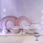 سرویس 12 نفره چینی زرین درجه عالی مدل ژانتی صورتی