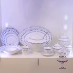 سرویس 12 نفره چینی زرین مدل فرانسیس سرمه ای