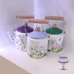 کتری لعابی گلدار