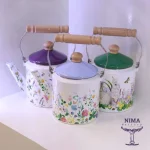 کتری لعابی گلدار
